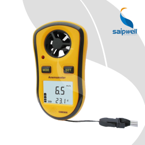 Digital Anemometer, Mini Digital Handheld Wind Speed Meter Scale Anemometer Thermometer GM8908